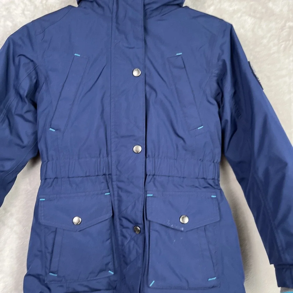 Lands End Girls Coat Small 7-8‎ Expedition Down Parka Hood Grow Along Sherpa